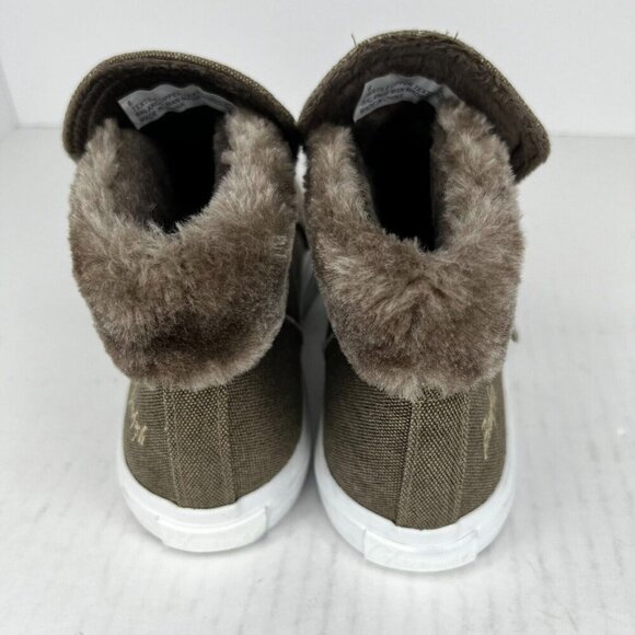 Blowfish Womens Sahara Dark Brown Canvas Faux Fur High Top Size 6 Casual Shoes - Picture 5 of 10